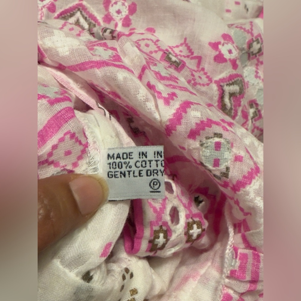 Juliet Dunn White and Pink Embroidered Mini Dress - Picture 16 of 17